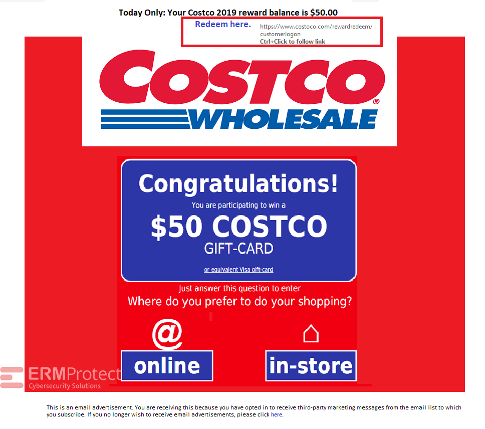 Costco 1 Phishing Attempt and Explanation