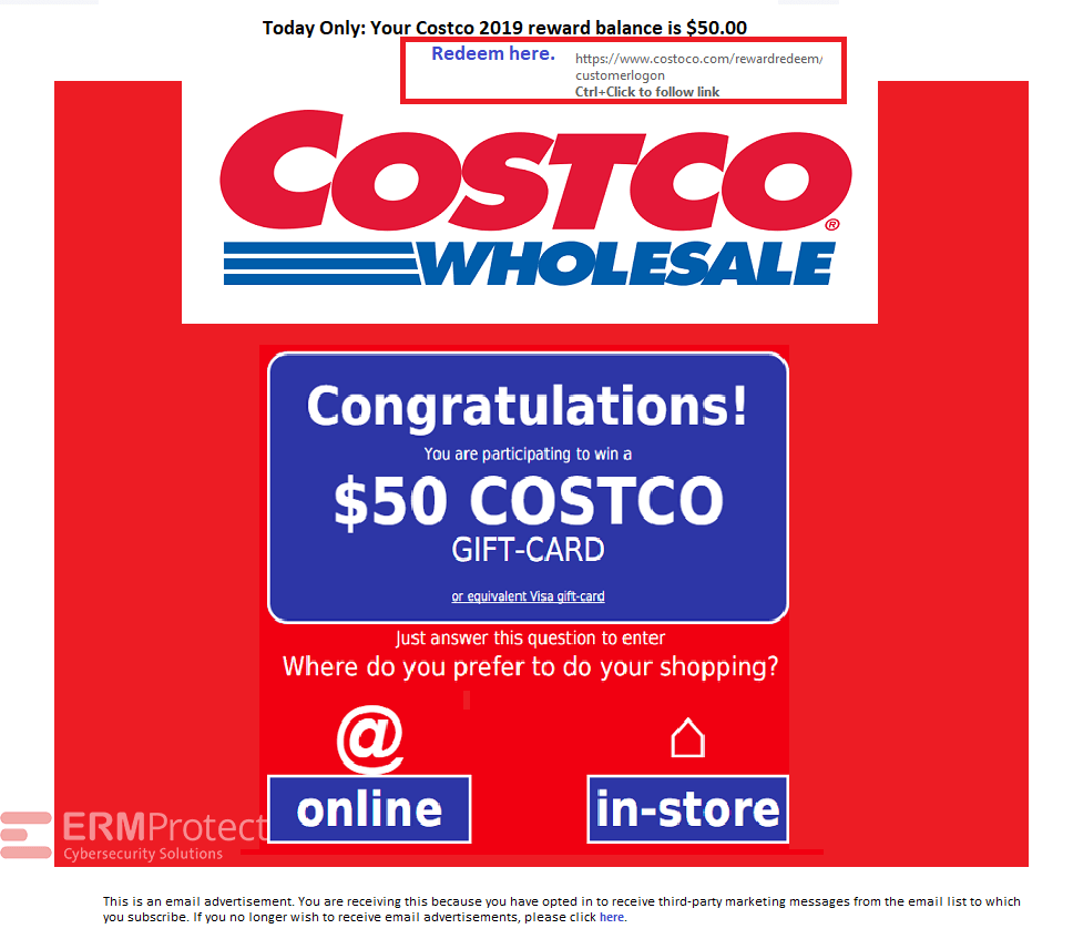 Spot the Phish Costco ERMProtect Cybersecurity