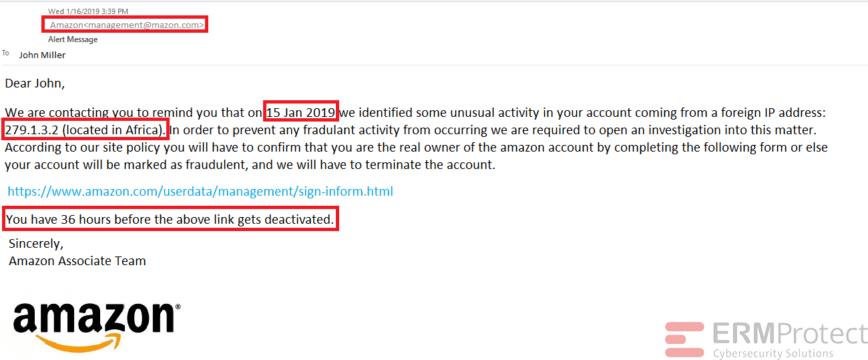 Spot the Phish: Amazon - ERMProtect Cybersecurity