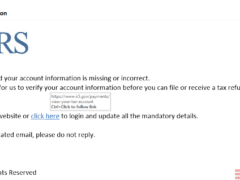 Potential IRS Phishing Email 4