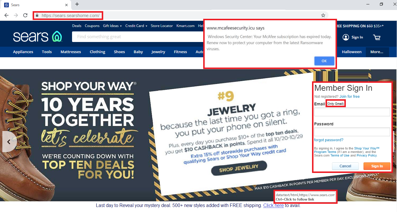 Sears Phishing Website Red Flags Explained
